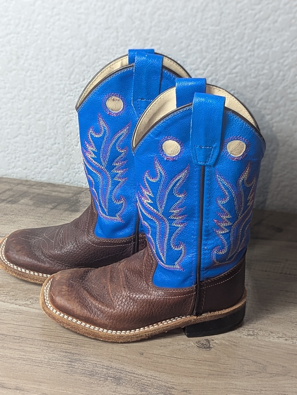 Toddler Boys Old West Leather Cowboy Boots Sz. 9.5